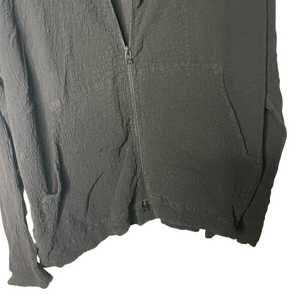 ME ISSEY MIYAKE  Homme Black Full Zip popcorn hoodie One Size - Picture 2 of 6